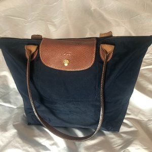 Navy Blue Medium Le Pliege Longchamp Tote